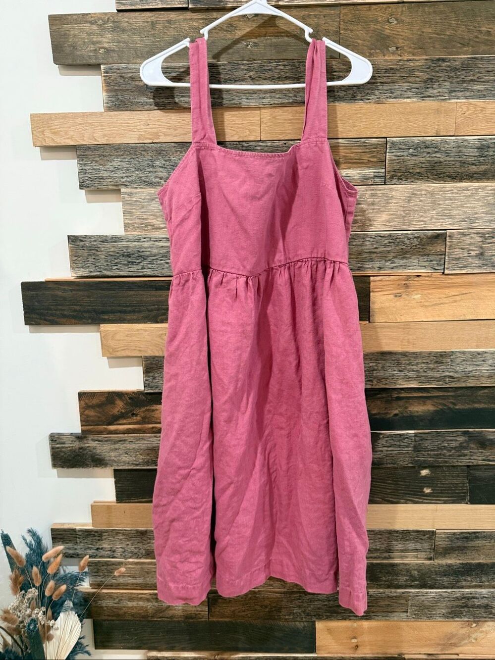 Linenfox midi dress linen pocket size XL